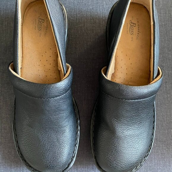 BASS-SHEENA BLACK LEATHER WOMEN SLIP ON WEDGE NURSING SHOES - Picture 5 of 9